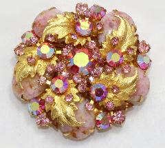 Pink Pear Spotted Pin Pendant