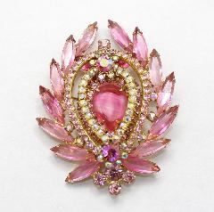 Pink Navettes Givre Pin Pendant