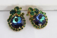 Green Dentelle Multi-Color/Shaded Earrings Clip
