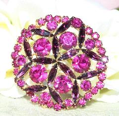 Pink Navettes Brooch