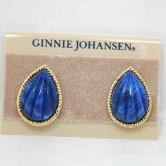 Blue Pear Molded/Cut Earrings Clip
