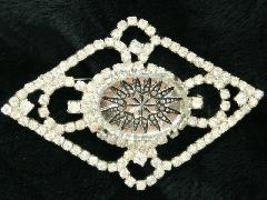 Clear Chatons Only Molded/Cut Brooch