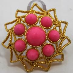 Pink Cabochons Brooch