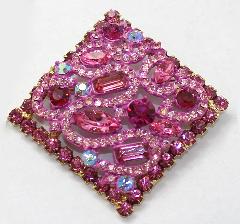 Pink Baguettes Brooch