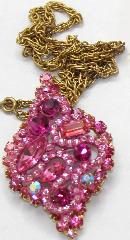 Pink Baguettes Pin Pendant