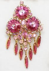 Pink Navettes Rivoli/Margarita Pin Pendant