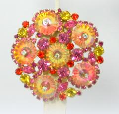 Pink Navettes Rivoli/Margarita Brooch