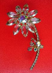 Clear Navettes Brooch