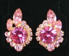 Pink Navettes Earrings Clip