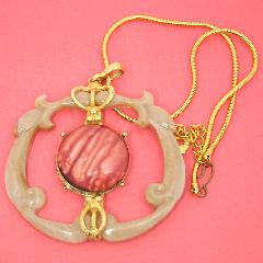 Pink Chatons Only Plastic Pendant