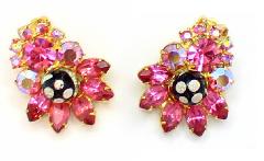 Pink Navettes Painted (hand/Transfer) Earrings Clip