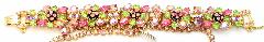 Pink Navettes Painted (hand/Transfer) Bracelet 5 Link
