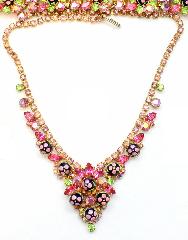 Pink Navettes Painted (hand/Transfer) Necklace