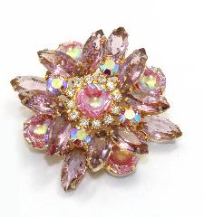 Pink Scooped Molded/Cut Brooch
