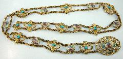 Turquoise Cabochons Painted (hand/Transfer) Belt