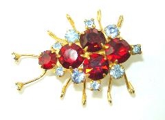 Red Chatons Only Brooch