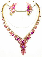 Pink Navettes Necklace