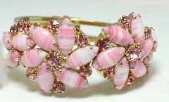 Pink Navettes Striped Bracelet Clamper
