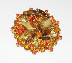 Topaz Diamond Givre Brooch