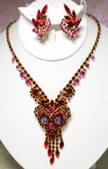 Red Navettes Earrings Clip