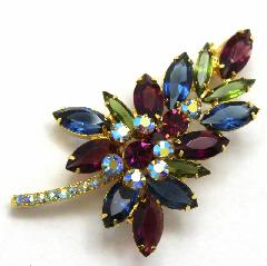 Multiple Colors Navettes Brooch
