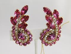 Pink Navettes Earrings Clip