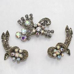 Gray (black Diamond) Pear Earrings Clip