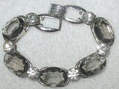 Gray (black Diamond) Oval Bracelet 5 Link