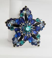 Blue Baguettes Brooch