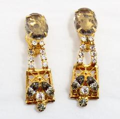 Gray (black Diamond) Oval Earrings Clip