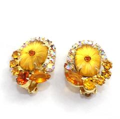 Yellow Pillowcase Molded/Cut Earrings Clip