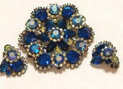 Blue Navettes Earrings Clip