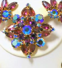 Purple (cardinal) Navettes Brooch