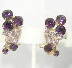 Purple (cardinal) Chatons Only Earrings Clip