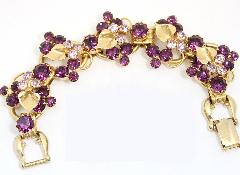 Purple (cardinal) Chatons Only Bracelet 5 Link