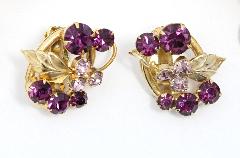 Purple (cardinal) Chatons Only Earrings Clip