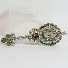 Gray (black Diamond) Oval Brooch