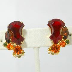 Red Anchor Earrings Clip