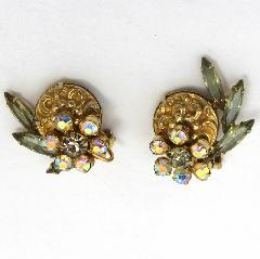 Gray (black Diamond) Navettes Molded/Cut Earrings Clip