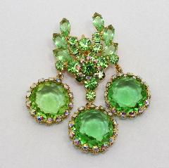 Green Framed Disks Pin Pendant
