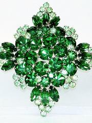 Green Navettes Brooch