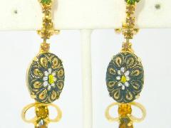 Topaz Cabochons Molded/Cut Earrings Clip