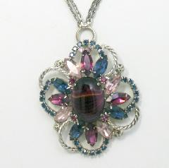 Purple (cardinal) Cabochons Striped Pendant