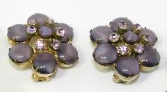 Purple (cardinal) Cabochons Earrings Clip