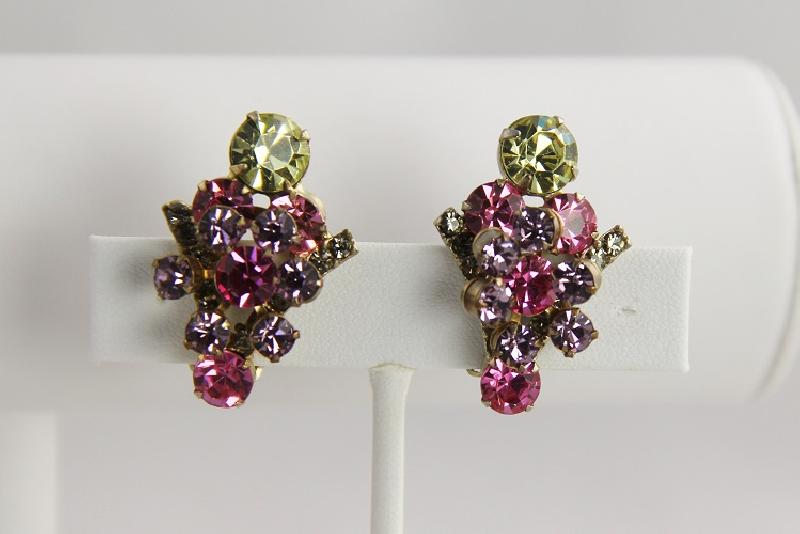 Front view of Pastel Chatons Only Earrings Clip
