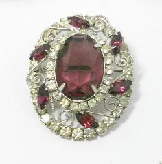 Purple (cardinal) Oval Brooch