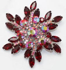 Red Navettes Brooch