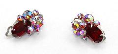 Red Oval Earrings Clip