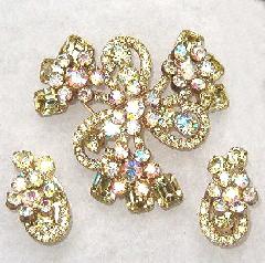Yellow Chatons Only Earrings Clip