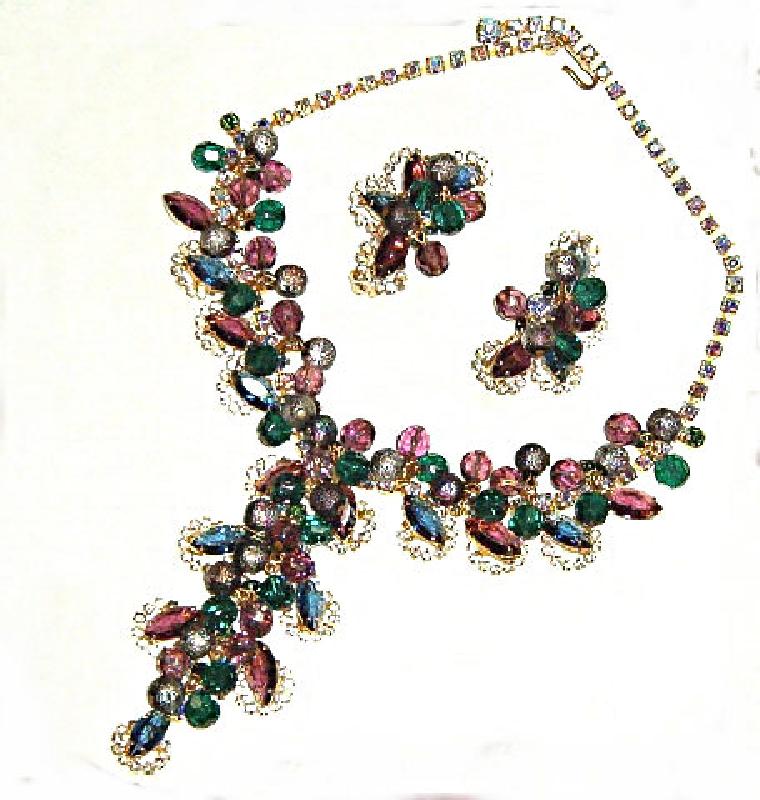Front view of Multiple Colors Navettes Necklace
